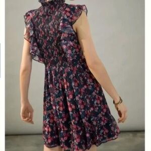 Katya Ruffled Floral Peasant Boho Cottage Trendy Flutter Hippie Hipster Dress